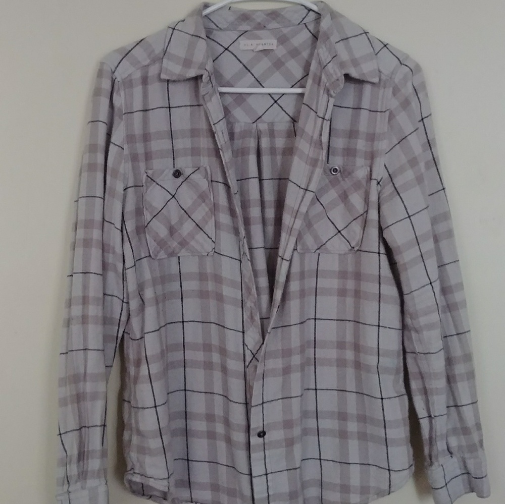 White Plaid Blouse